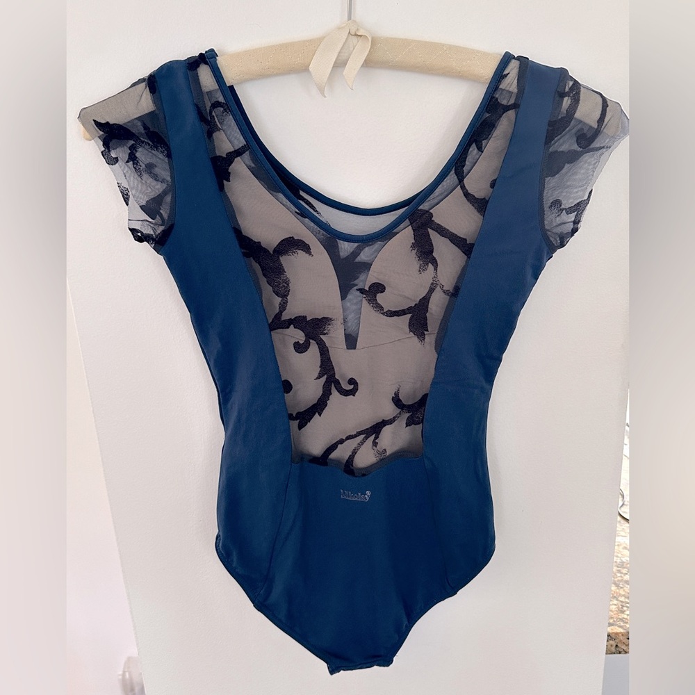 Nikolay Leotard Velvet Bodice and Lace  -  Blue - XS